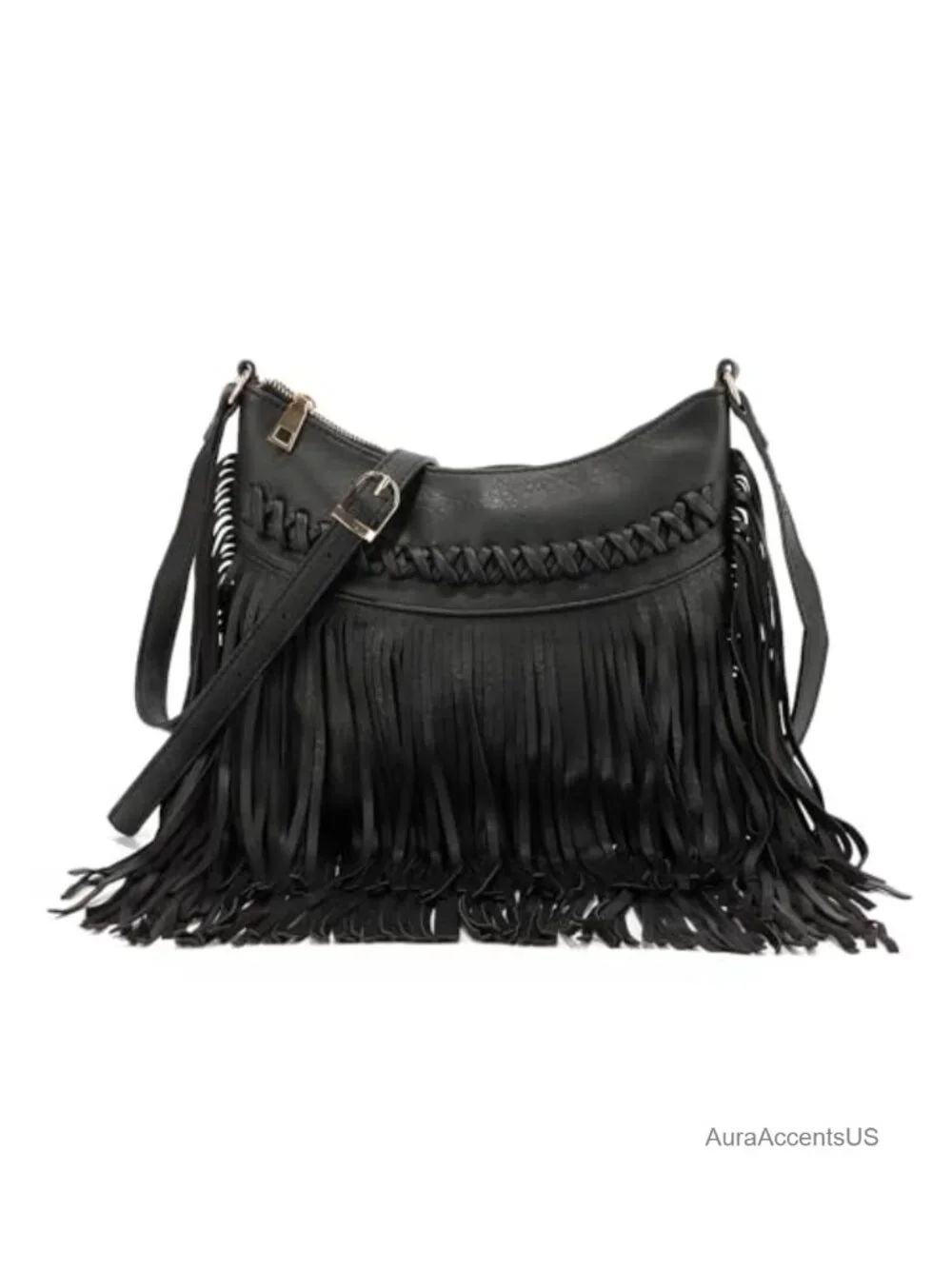 Vegan Leather Fringe Hobo Purse Tassel Crossbody Bag Western Shoulder Messenger